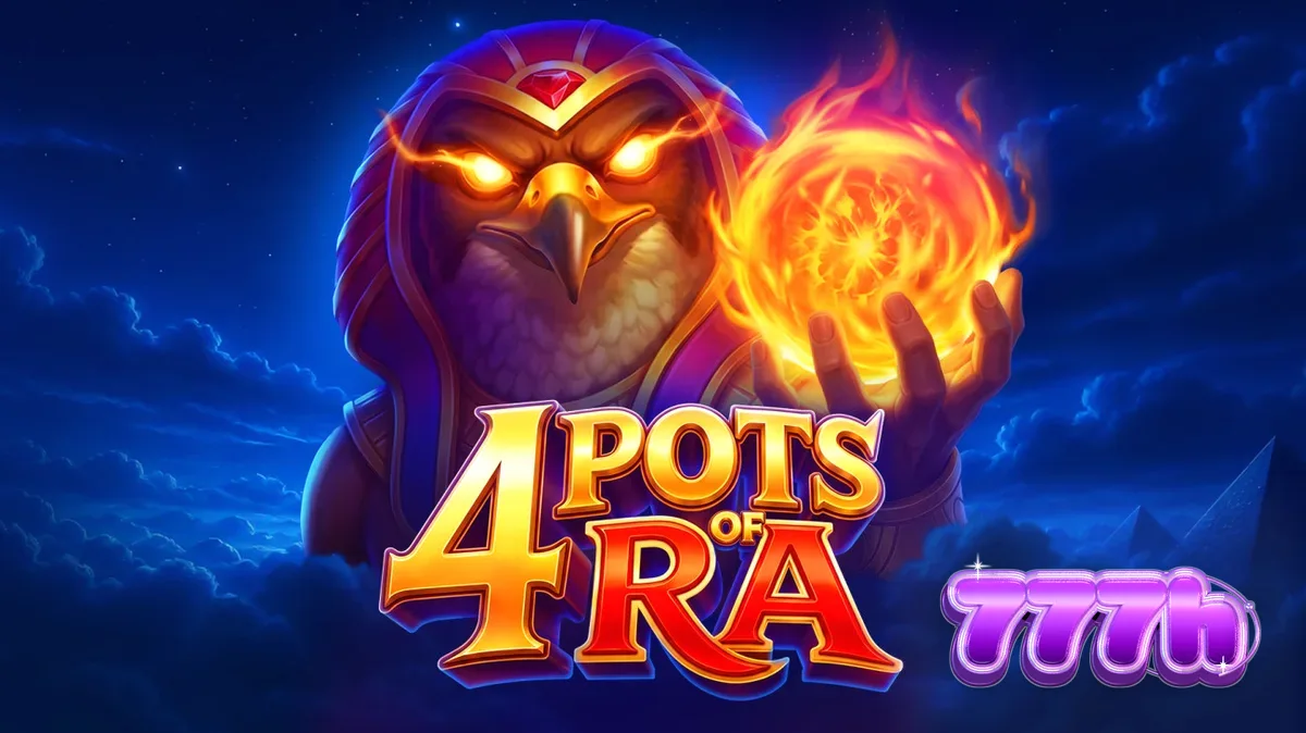 Interface do jogo 4 Pots of Ra: Hold and Win com temática egípcia
